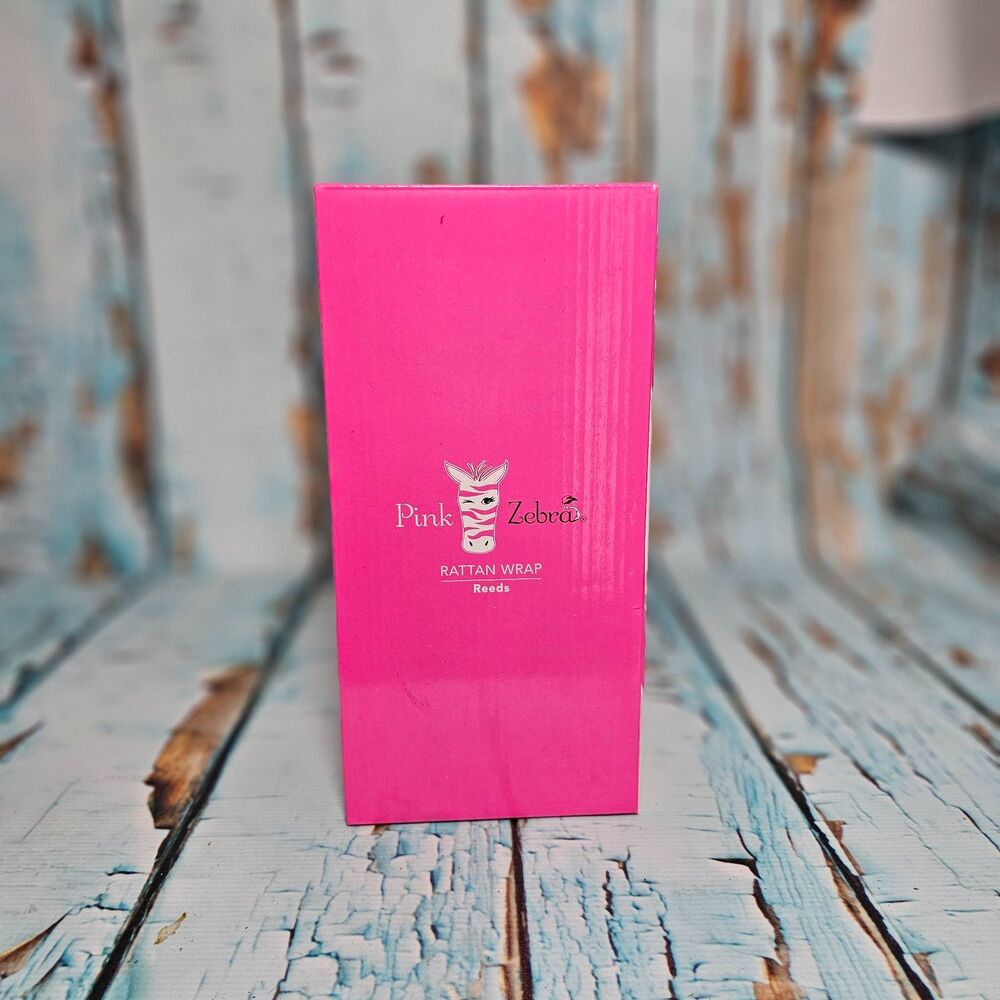 Pink Zebra Rattan Wrap Reed Diffuser Set Vase & Reeds Home Fragrance Decor NEW - Picture 4 of 4
